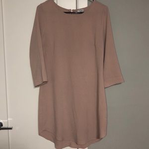 ¾ sleeve blush dress